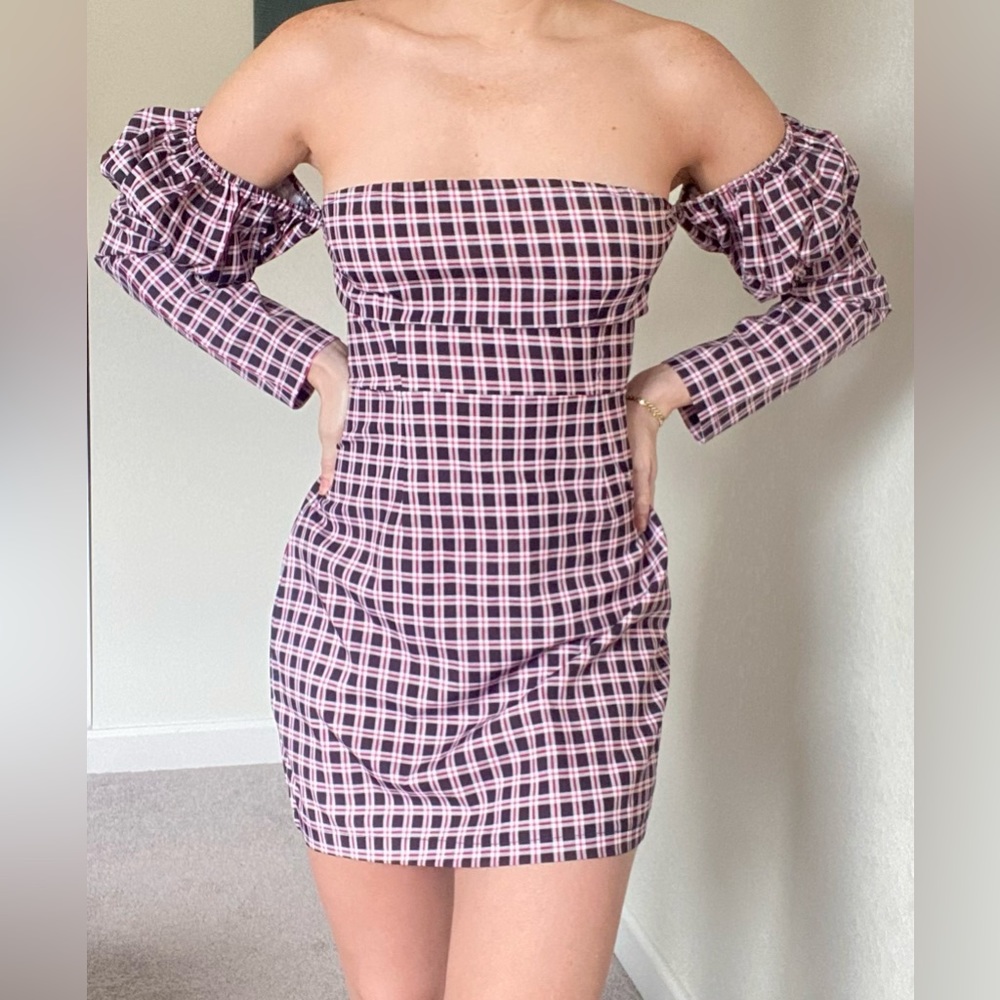 Double Crazy Plaid Mini dress